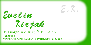 evelin kirjak business card